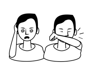 persons sick with symptoms characters