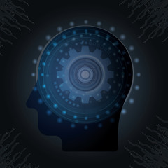 Human head artificial intelligence icon