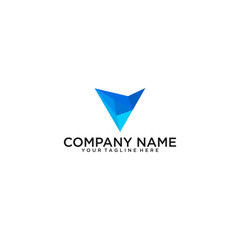 V Letter logo Abstract Polygonal design for Corporate Business Identity