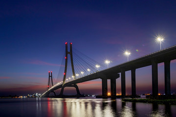 Bridge Vam Cong at sunset