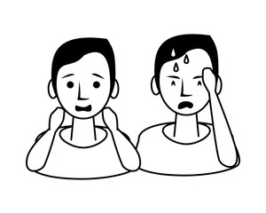 persons sick with symptoms characters