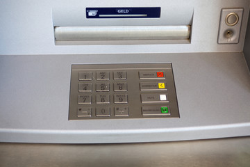 Bankautomat Tasten Geldautomat Ansteckung Gefahr Corona