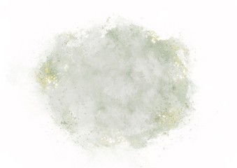 Watercolor abstract green cloud background