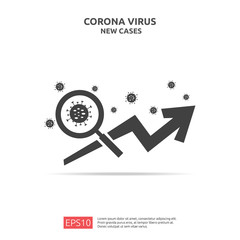 Pandemic Coronavirus outbreak. covid-19 Alert caution attacks danger and public health risk disease. Corona Virus Sign Icon illustration for medical health risk concept