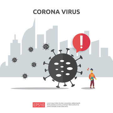 Pandemic Coronavirus outbreak. social distancing preventive for covid-19 Alert caution attack danger and public health risk disease. Corona Virus Sign Icon illustration for medical health risk concept
