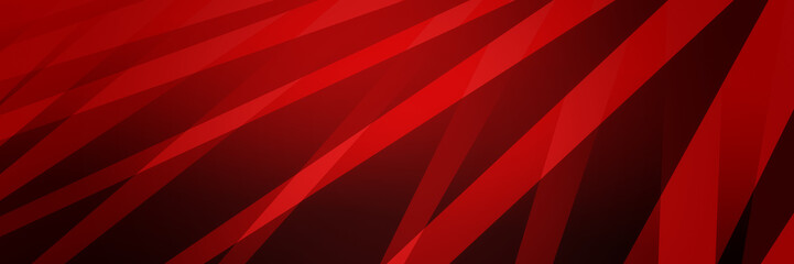 Abstract black and red background, stripes of diagonal slanted lines in bright shiny red ribbons in layers, geometric pattern design in modern abstract website banner design