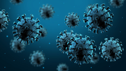 Virus illustration concept background. 3D render