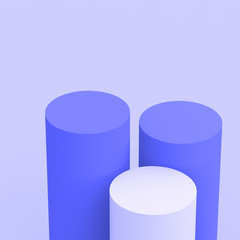 3d purple violet cylinder podium minimal studio background. Abstract 3d geometric shape object illustration render. Display for cosmetic perfume fashion product.