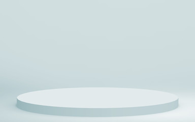 3d gray white bright cylinder podium minimal studio background. Abstract 3d geometric shape object illustration render.