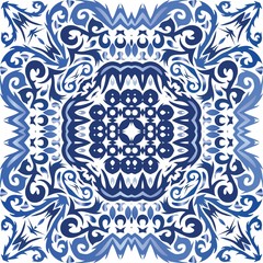 Ethnic ceramic tile in portuguese azulejo.