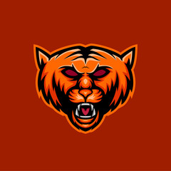 orange wild cat mascot logo
