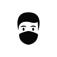 Man with virus protection mask icon vector