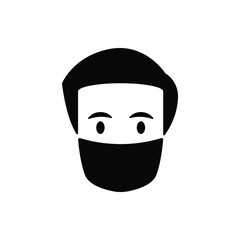 Man with virus protection mask icon vector