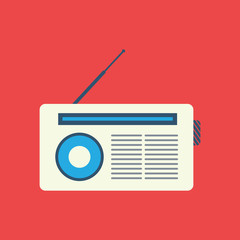 Radio vector icon flat design