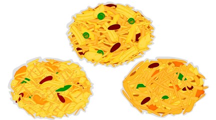 Namkeen Farsan,Chivda indian snacks Vector