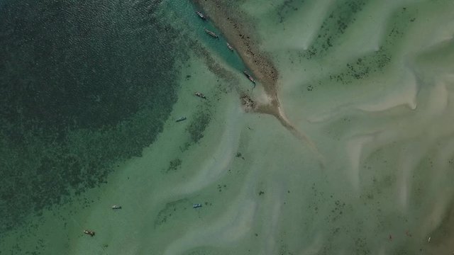 Nathon beach - birdview angle drone scene- Koh Samui Thailand