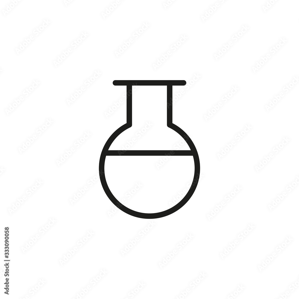 Poster simple flask line icon.