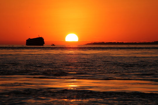 sunset at sea
