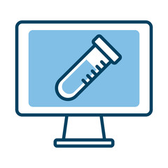 desktop with tube test health online half line style