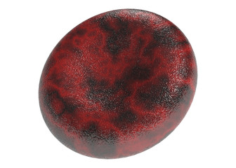 Obraz premium 3d red blood cell damaged isolated on white backgroun. 3d illustration rendering with clipping path.