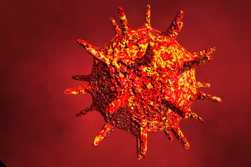 Coronavirus 2019 COVID-19 outbreak. Biology science 3D illustration.