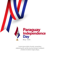 Happy Paraguay Independence Day Celebration Creative Design Vector Template Design Illustration - obrazy, fototapety, plakaty