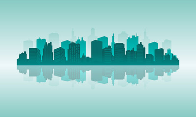 Naklejka premium Wyspa z pięknym widokiem i centrum miasta.