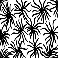 Brush abstract pattern. Grunge texture. Background. White and black vector.