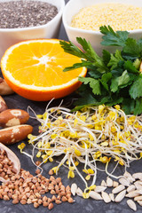 Best nutritious food for healthy thyroid. Natural eating containing vitamins
