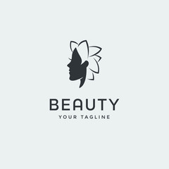 beauty logo template vector design	