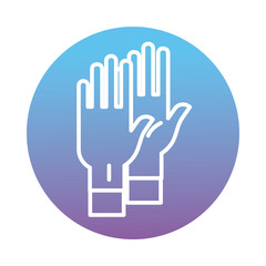 hands with latex gloves block style icon