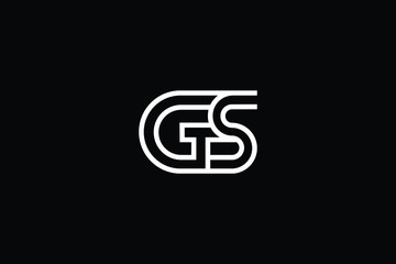 Minimal elegant monogram art logo. Outstanding professional trendy awesome artistic GS SG initial based Alphabet icon logo. Premium Business logo White color on black background