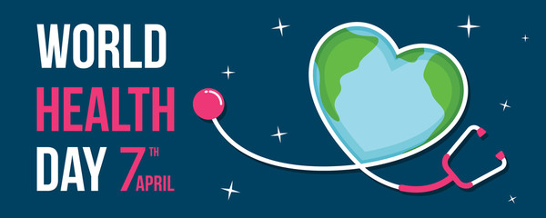 world health day illustration vector, Simple illustration of health day with flat colors