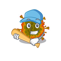 Mascot design style of duvinacovirus with baseball stick