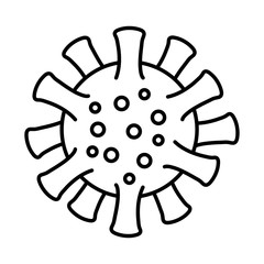 covid19 virus particle line style