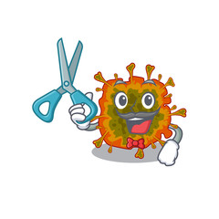 Cool Barber duvinacovirus mascot in design style