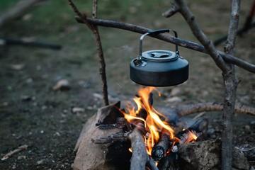 Pictures of important camping equipment used on holidays for tourists