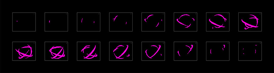 Shine poison animation effect. shiny effect sprite sheet. frame by frame classic animation sprite sheet for game, cartoon, video, animation or motion