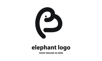 The concept of modern Simple elephant logo design is easy to remember	
