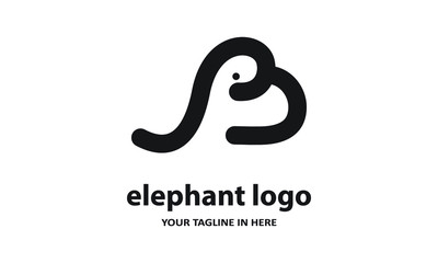 The concept of modern Simple elephant logo design is easy to remember	