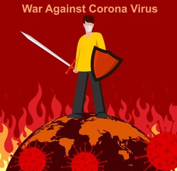 Landing page template of war against the corona virus  vector 