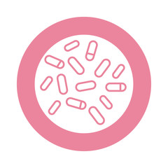 bacteria culture block silhouette style icon