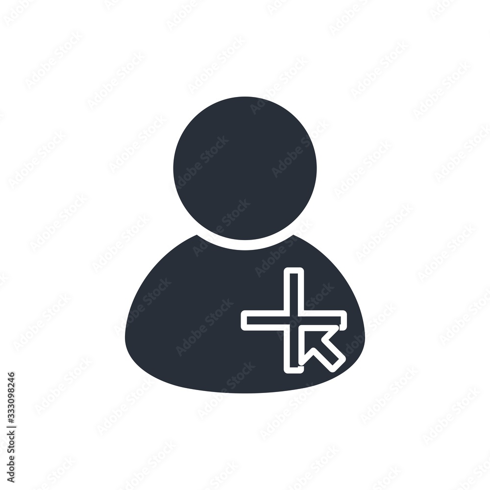 Poster add user. vector icon isolated on white background.
