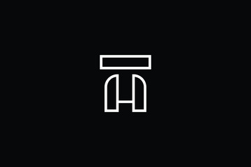 Minimal elegant monogram art logo. Outstanding professional trendy awesome artistic TH HT initial based Alphabet icon logo. Premium Business logo White color on black background