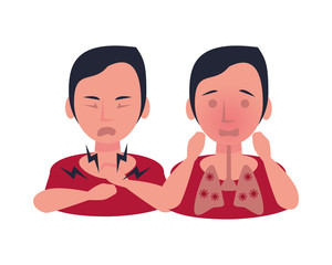 persons sick with symptoms characters