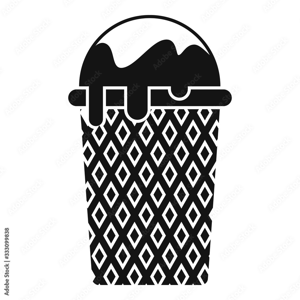 Poster waffle ice cream icon. simple illustration of waffle ice cream vector icon for web design isolated o