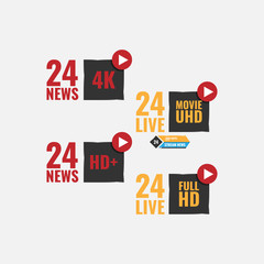 Live news 24 logo vecto design