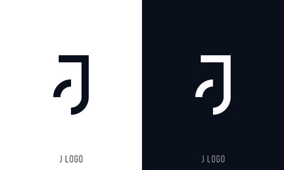 Minimal modern Abstract elegant line art letter J logo.