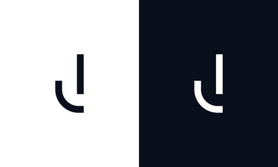 Minimal modern Abstract elegant line art letter J logo. - obrazy, fototapety, plakaty