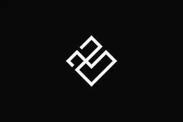 Foto op Aluminium Minimal elegant monogram art logo. Outstanding professional trendy awesome artistic ZM MZ initial based Alphabet icon logo. Premium Business logo White color on black background © FinalDesignz